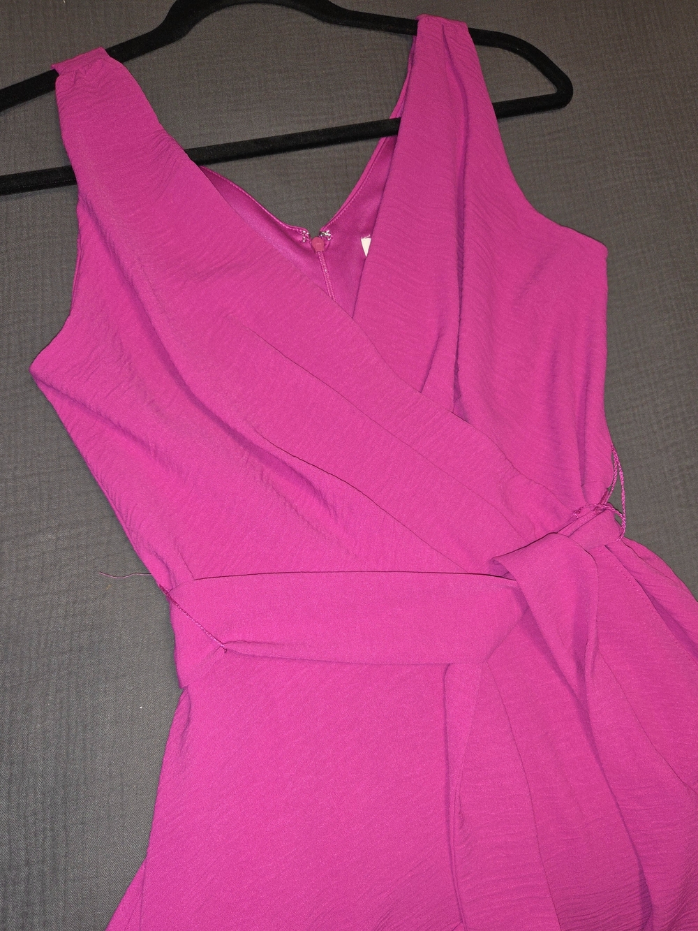 DKNY Fuchsia Wrap Midi Dress with Self-Tie Waist